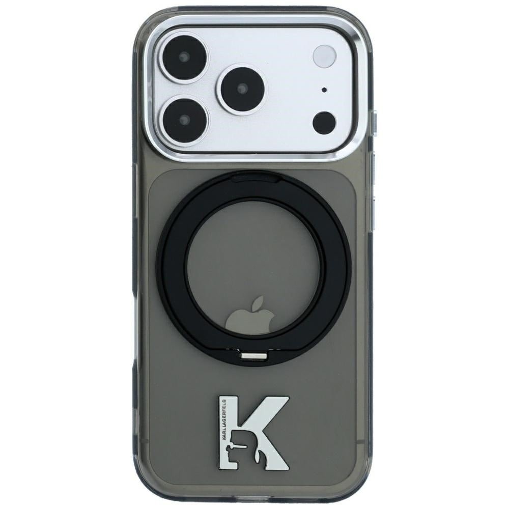 Karl Lagerfeld IML Ring Stand 360 Kameo Metal Case for iPhone 18 Pro Max / 17 Pro Max – Black – Θήκη Προστασίας για iPhone 18 Pro Max / 17 Pro Max σε Μαύρο Χρώμα