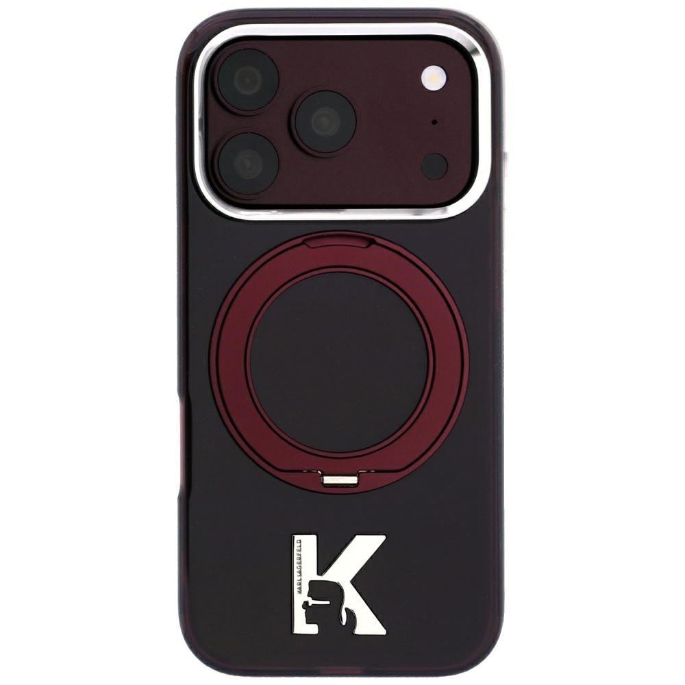 Karl Lagerfeld IML Ring Stand 360 Kameo Metal Case for iPhone 18 Pro Max / 17 Pro Max – Burgundy – Θήκη Προστασίας για iPhone 18 Pro Max / 17 Pro Max σε Μπορντό Χρώμα