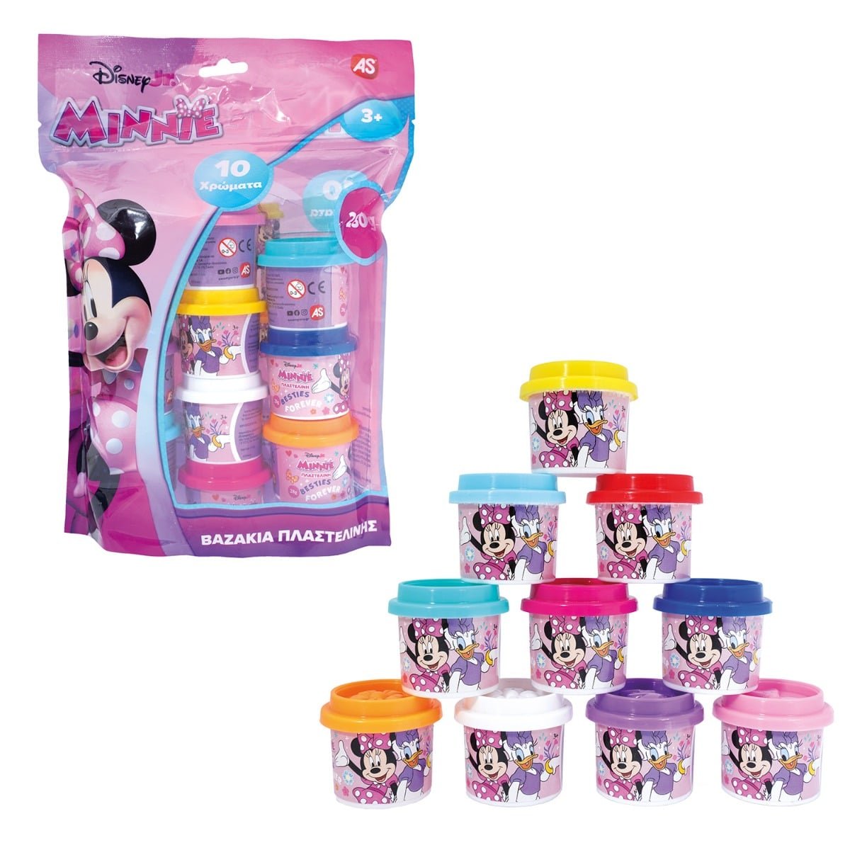 AS Πλαστελίνη Disney Minnie Σακουλάκι Με 10 Βαζάκια Και Καπάκια Καλουπάκια 280gr - Image 3