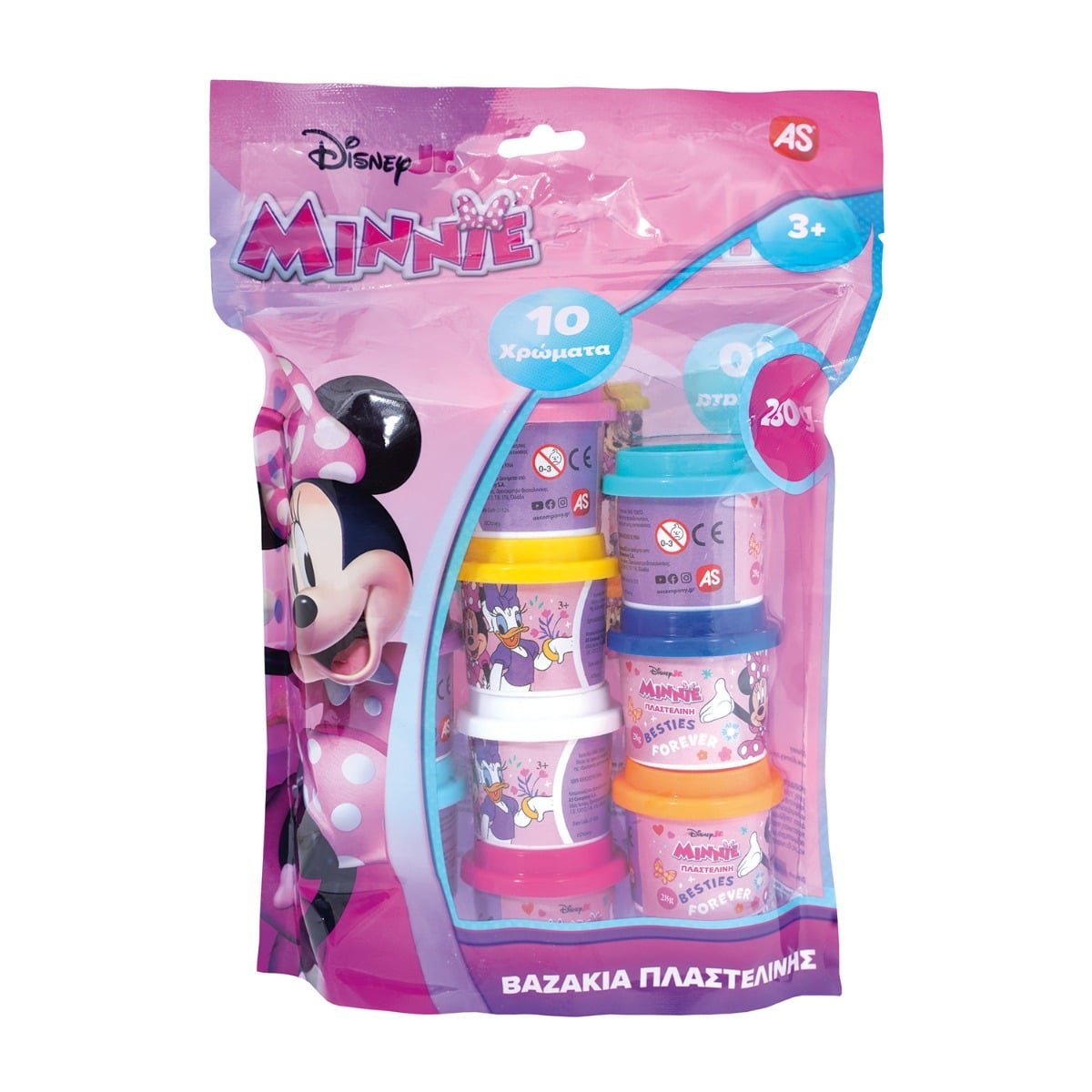 AS Πλαστελίνη Disney Minnie Σακουλάκι Με 10 Βαζάκια Και Καπάκια Καλουπάκια 280gr