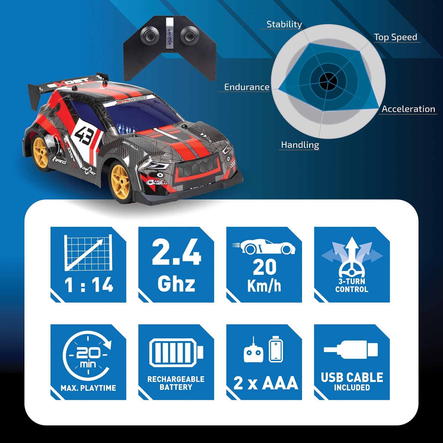 Exost Pro Rally XTR Τηλεκατευθυνόμενο αυτοκίνητο Για 8+ Ετών - Image 4