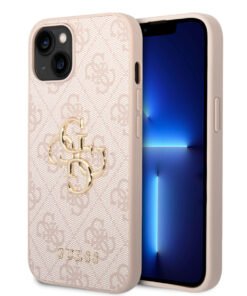 Guess "4G Logo Collection" Hard Case PU Leather Θήκη προστασίας από δερματίνη – iPhone 14 Plus  (Ροζ)